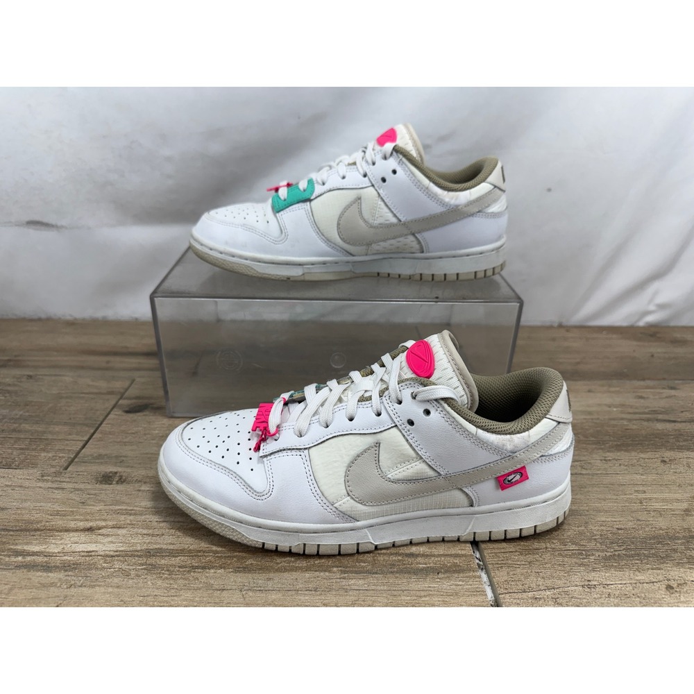 Nike Dunk Low SE 82 Double Swoosh White Sail Pink Teal DX6060-101 Womens 8.5 - Picture 2 of 8